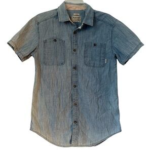Burton Durable Goods Short Sleeve Denim Button Down Shirt Small
